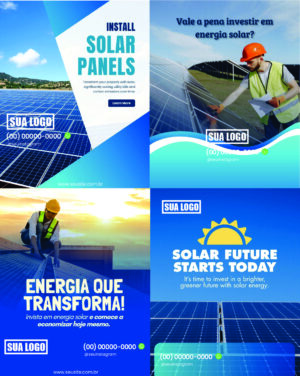 Pack 120 Artes para Energia Solar para Posts